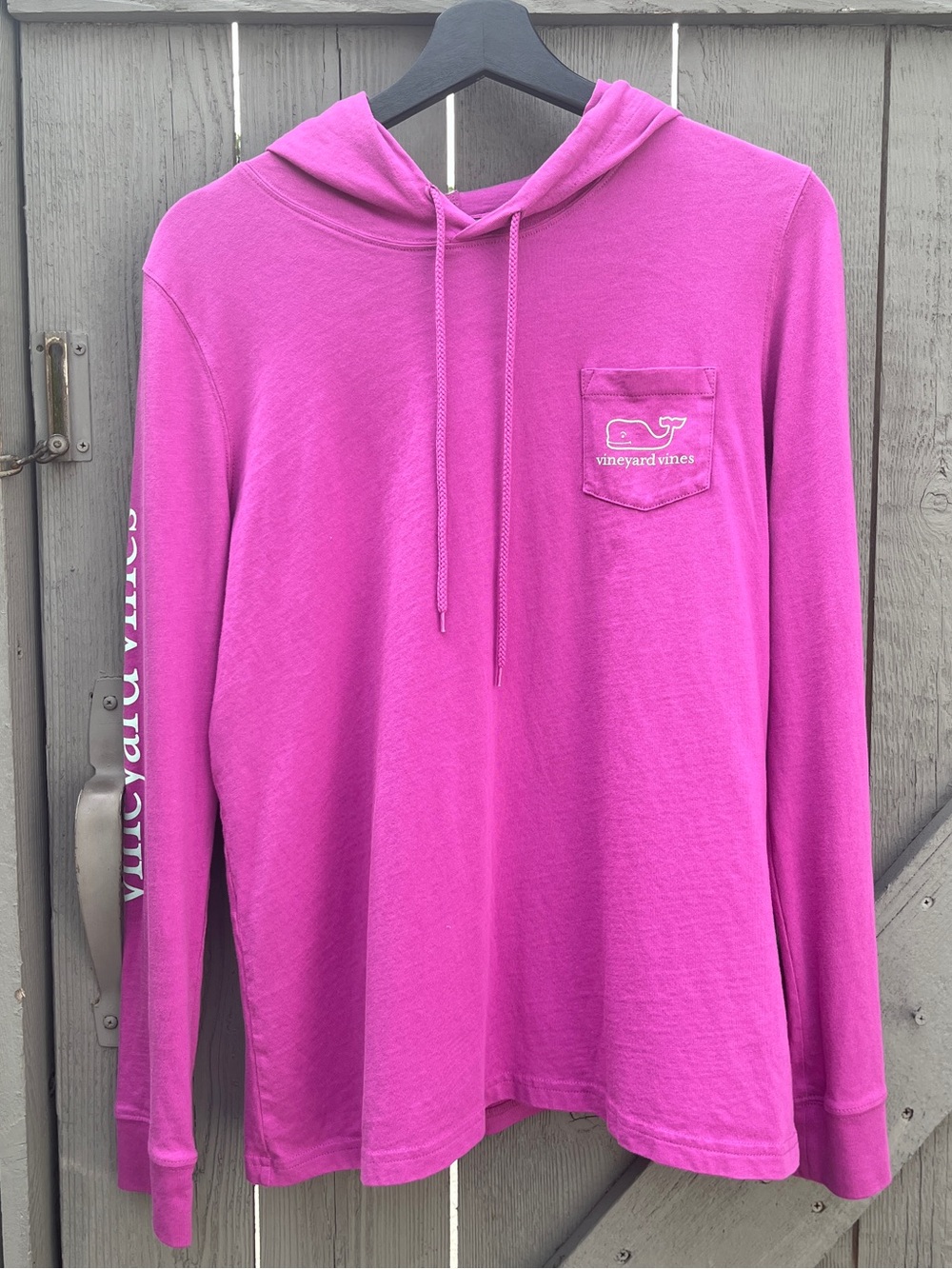 Vineyard Vines Hooded Tee Shirt Lightweight Cotton Fuchsia Pink Size Medium